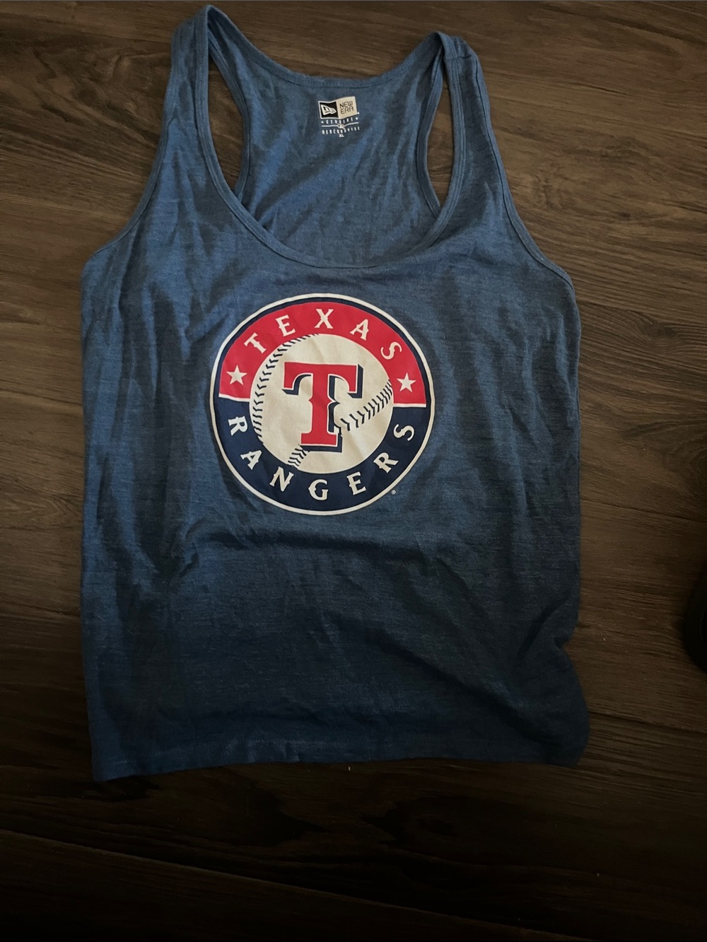 New Era Blue Texas Rangers Circle Logo Tank